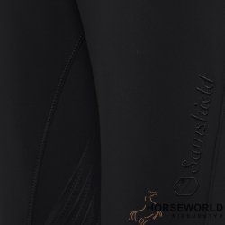 Samshield Chloe Embroidery High Waist Ridebukser Full Grip - Sort