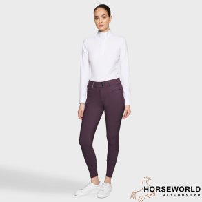 Samshield Clara Premium Ridebukser Kn Grip - Aubergine