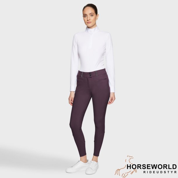 Samshield Clara Premium Ridebukser Kn Grip - Aubergine
