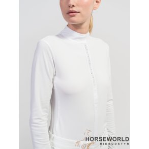 Samshield Julia Crystal Leaf LS Showshirt - Hvid