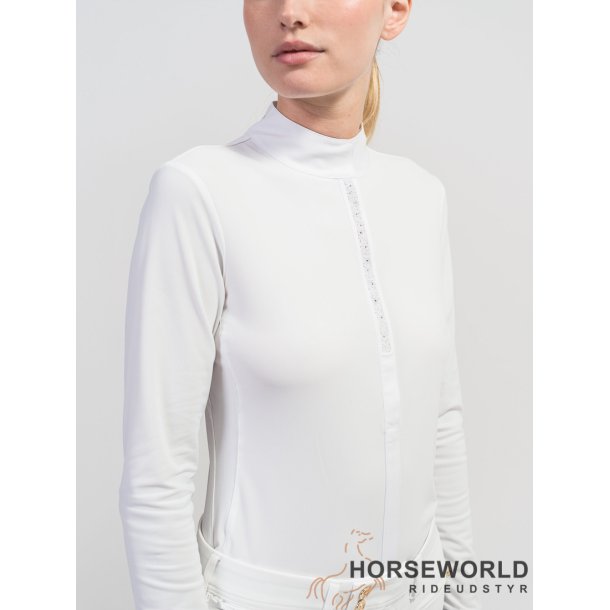 Samshield Julia Crystal Leaf LS Showshirt - Hvid