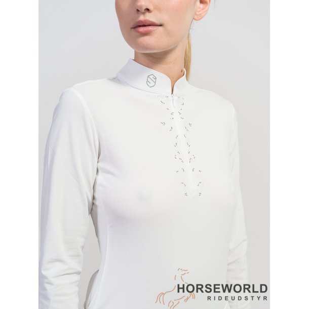 Samshield Loise Crystal Leaf LS Showshirt - Hvid