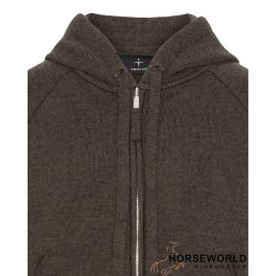 Trolle Projekts Loose Fit Extra Fine Merino Zip Hoodie - Terra Brown