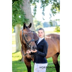 Equipage Tora Plastron m. Sten - Hvid/Slv