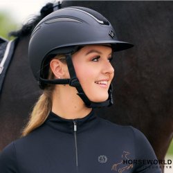 Imperial Riding Olania Deluxe Ridehjelm m. Bredt Visor - Black Glitter