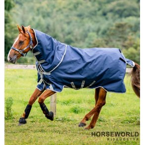 Horseware Amigo Bravo 12 Plus Bundle 50g m. 100g & 200g Liner - Navy/Titanium Grey/Silver