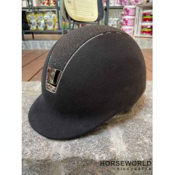 Samshield Ridehjelm Alcantara Crystal Fabric Swarovski - Sort/255 Crystal Swarovski Black Chrome