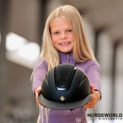 Imperial Riding Olania Deluxe Ridehjelm m. Bredt Visor - Black Glitter