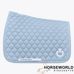 CT Circular Quilted Dressur Underlag - Blue Fog