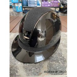 Samshield 2.0 Miss Shield Ridehjelm Glossy Crystal Fabric - Sort/Sort/Black Chrome