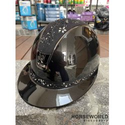 Samshield 2.0 Miss Shield Ridehjelm Glossy Flower Sw. Jewelry - Sort/Majestic Black/Black Chrome
