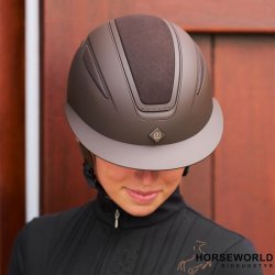 Imperial Riding Olania Deluxe Ridehjelm m. Bredt Visor - Dark Brown