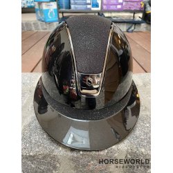 Samshield 2.0 Miss Shield Ridehjelm Glossy Crystal Fabric - Sort/Sort/Black Chrome