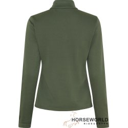 Equipage Scarlet Halfzip Langrmet Bluse - Forest Green 