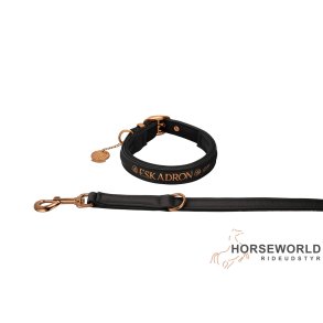Eskadron Platinum Hundehalsbnd & Snor Faux Leather - Sort