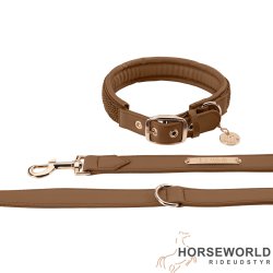 Eskadron Heritage Hundehalsbnd &amp; Snor Faux Leather Plait - Almond