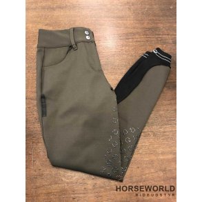 CT Piping Logo Full Grip Ridebukser - Armygrn