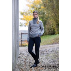 KLaudrey Half Zip Strik - Light Grey Melange