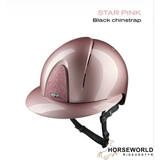 Kep Italia Smart Nova Metal Polish Pink Star, Polo Visor, Sort Strap - Pink/Sort