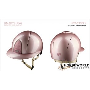 Kep Italia Smart Nova Metal Polish Pink Star, Polo Visor, Beige Strap - Pink/Beige