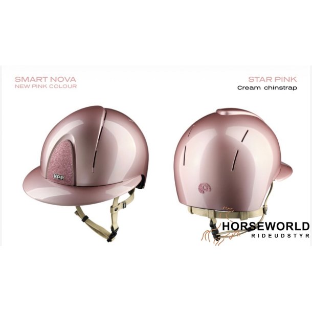 Kep Italia Smart Nova Metal Polish Pink Star, Polo Visor, Beige Strap - Pink/Beige