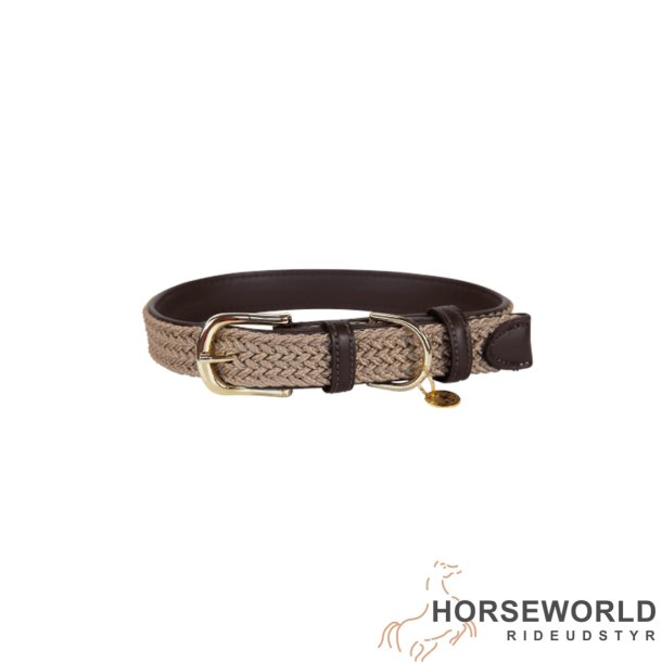 Kentucky Plaited Nylon Hundehalsbnd - Beige