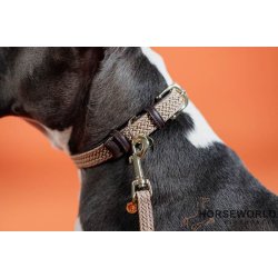 Kentucky Plaited Nylon Hundehalsbnd - Beige