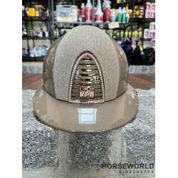 Kep Italia Cromo 2.0 Ridehjelm Polo Visor Diamond New Galassia Crystal - Taupe/Guld/Crystal Logo
