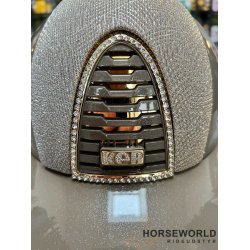Kep Italia Cromo 2.0 Ridehjelm Polo Visor Diamond New Galassia Crystal - Taupe/Guld/Crystal Logo