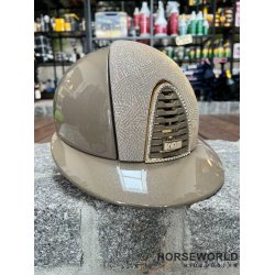Kep Italia Cromo 2.0 Ridehjelm Polo Visor Diamond New Galassia Crystal - Taupe/Guld/Crystal Logo