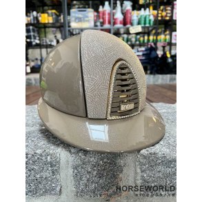 Kep Italia Cromo 2.0 Ridehjelm Polo Visor Diamond New Galassia Crystal - Taupe/Guld/Crystal Logo
