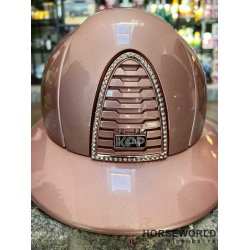 Kep Italia Cromo 2.0 Ridehjelm Polo Visor Diamond Crystal - Pink/Goldrose/Crystal Logo