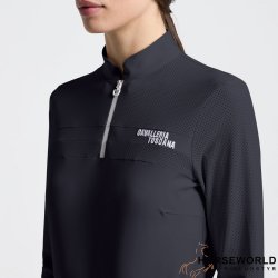 CT Perforated Insert L/S Training Polo - Charcoal
